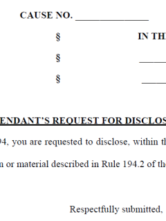 Defendant's Request for Disclosure