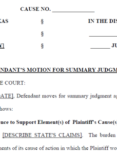 Defendant's Motion for Summary Judgment